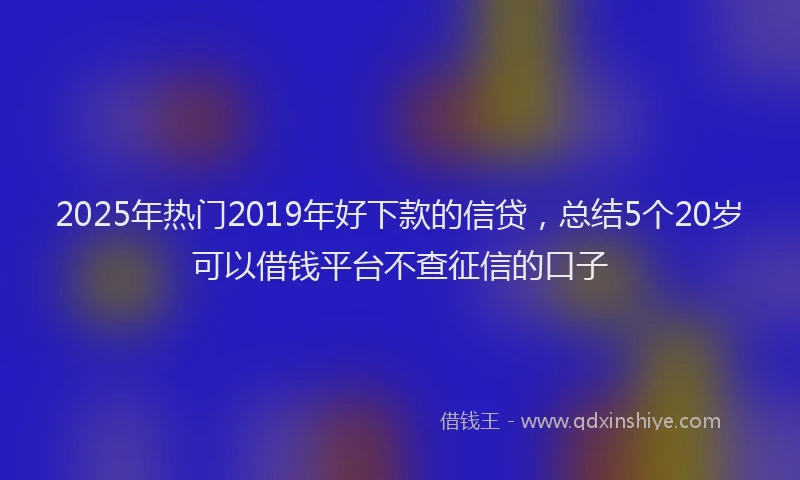 2025年热门2019年好下款的信贷，总结5个20岁可以借钱平台不查征信的口子