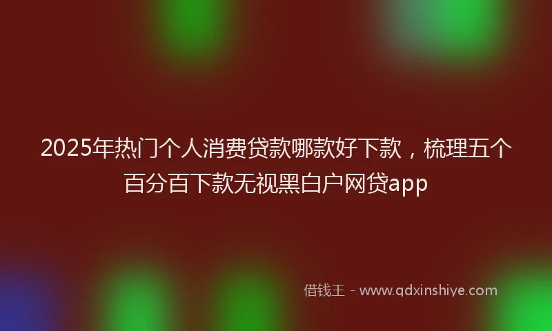 2025年热门个人消费贷款哪款好下款，梳理五个百分百下款无视黑白户网贷app