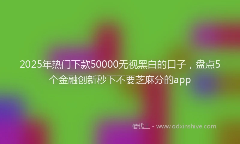 2025年热门下款50000无视黑白的口子，盘点5个金融创新秒下不要芝麻分的app