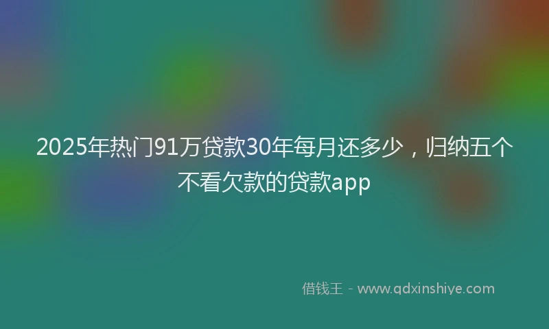 2025年热门91万贷款30年每月还多少，归纳五个不看欠款的贷款app