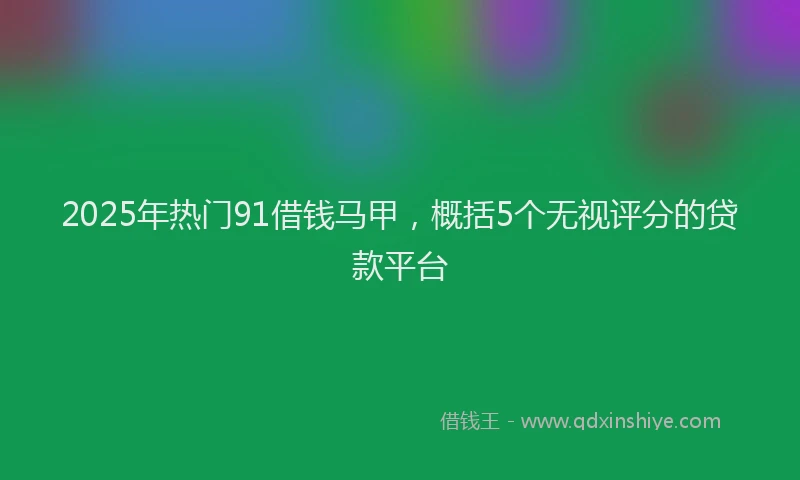 2025年热门91借钱马甲，概括5个无视评分的贷款平台
