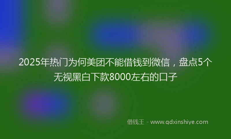 2025年热门为何美团不能借钱到微信，盘点5个无视黑白下款8000左右的口子