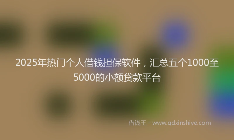2025年热门个人借钱担保软件，汇总五个1000至5000的小额贷款平台