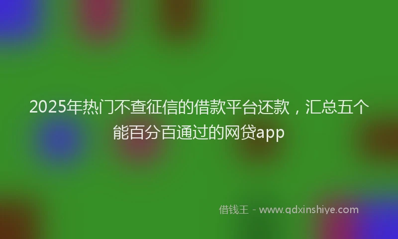 2025年热门不查征信的借款平台还款，汇总五个能百分百通过的网贷app
