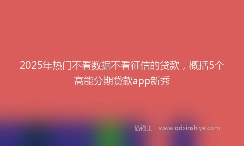 2025年热门不看数据不看征信的贷款，概括5个高能分期贷款app新秀