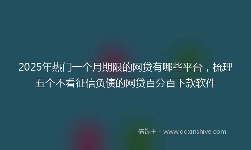 2025年热门一个月期限的网贷有哪些平台，梳理五个不看征信负债的网贷百分百下款软件