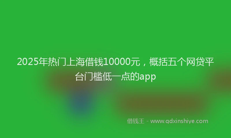 2025年热门上海借钱10000元，概括五个网贷平台门槛低一点的app