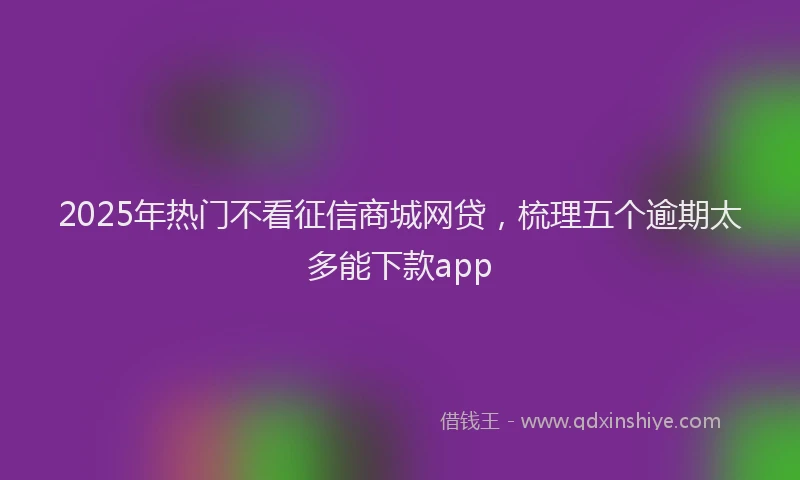 2025年热门不看征信商城网贷，梳理五个逾期太多能下款app