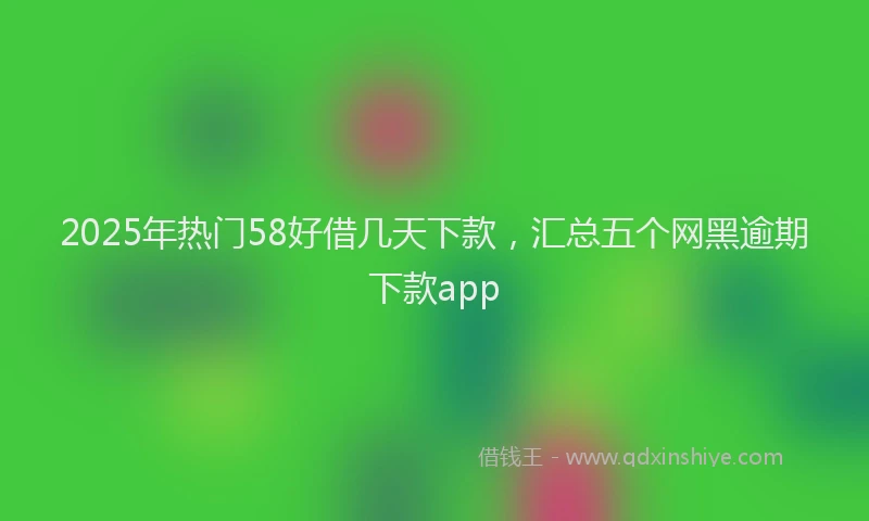 2025年热门58好借几天下款，汇总五个网黑逾期下款app