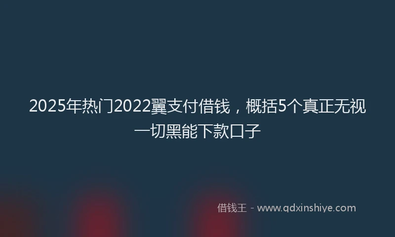 2025年热门2022翼支付借钱，概括5个真正无视一切黑能下款口子