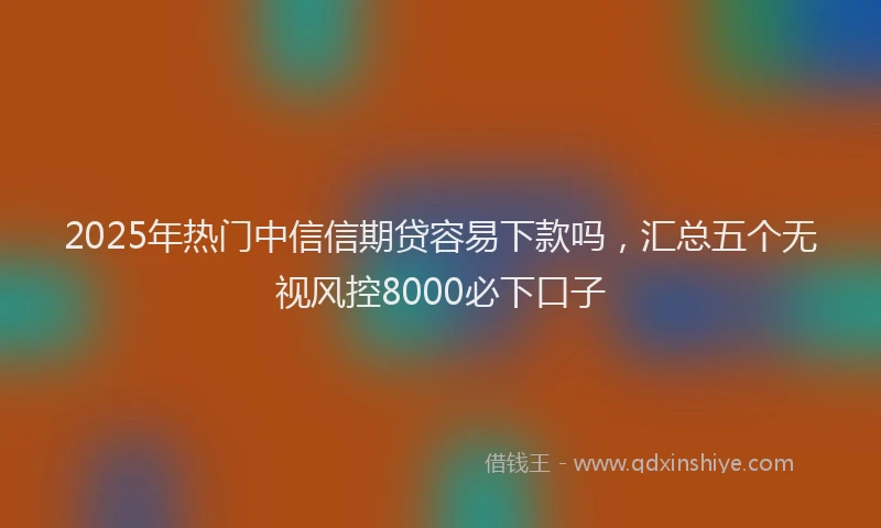 2025年热门中信信期贷容易下款吗，汇总五个无视风控8000必下口子