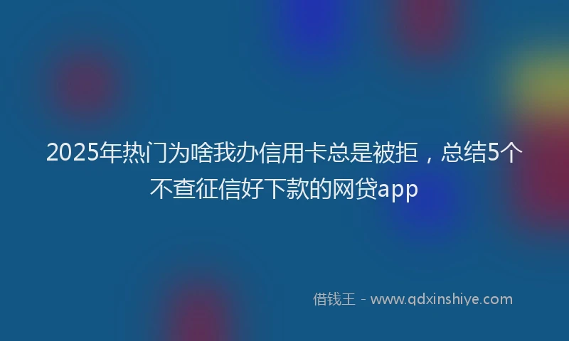 2025年热门为啥我办信用卡总是被拒，总结5个不查征信好下款的网贷app