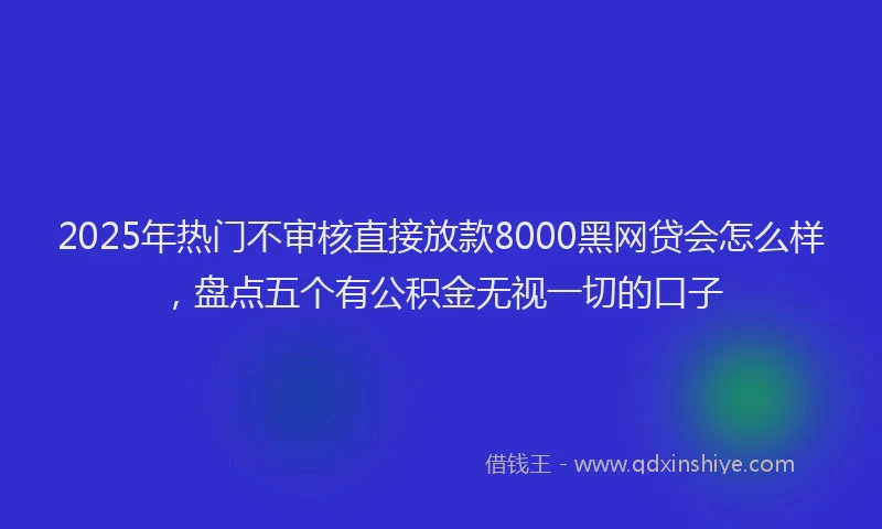 2025年热门不审核直接放款8000黑网贷会怎么样，盘点五个有公积金无视一切的口子