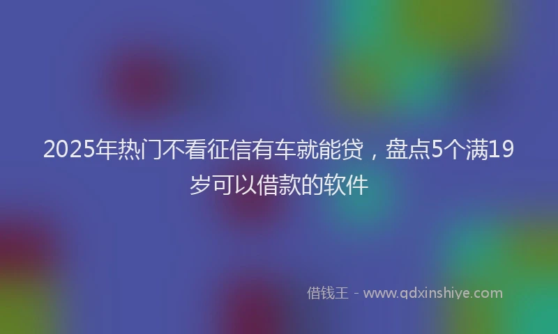 2025年热门不看征信有车就能贷，盘点5个满19岁可以借款的软件