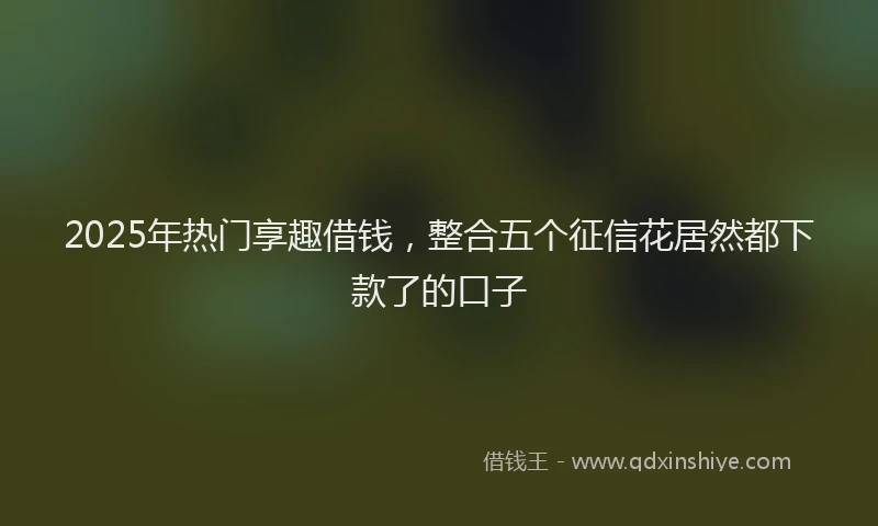 2025年热门享趣借钱，整合五个征信花居然都下款了的口子