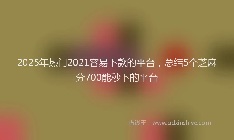 2025年热门2021容易下款的平台，总结5个芝麻分700能秒下的平台