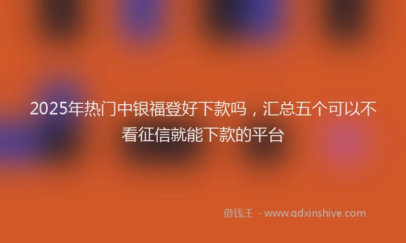 2025年热门中银福登好下款吗，汇总五个可以不看征信就能下款的平台