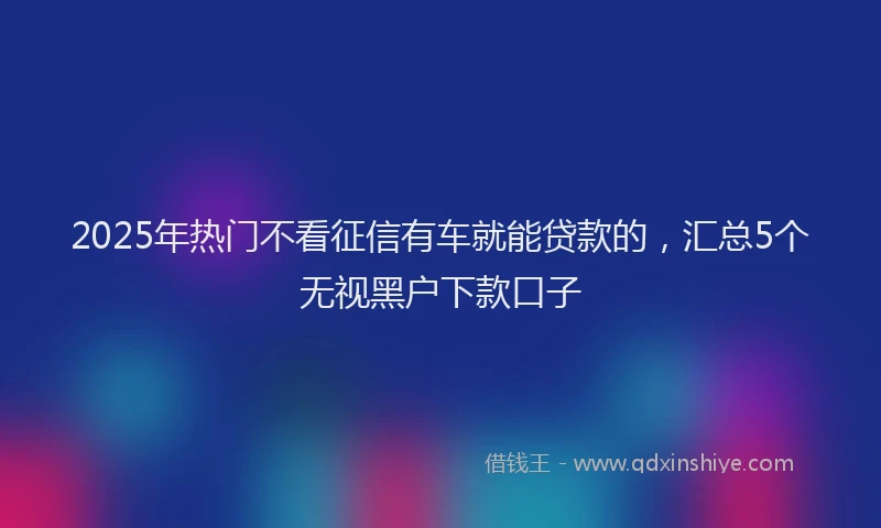 2025年热门不看征信有车就能贷款的，汇总5个无视黑户下款口子