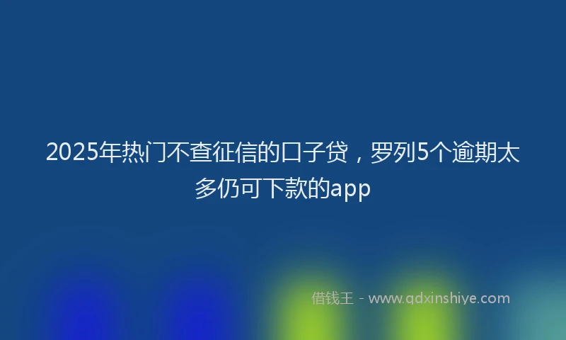 2025年热门不查征信的口子贷，罗列5个逾期太多仍可下款的app