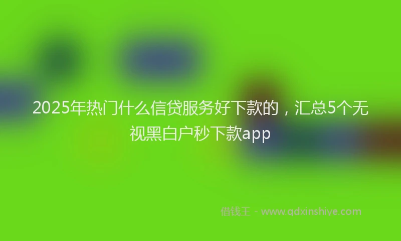 2025年热门什么信贷服务好下款的，汇总5个无视黑白户秒下款app
