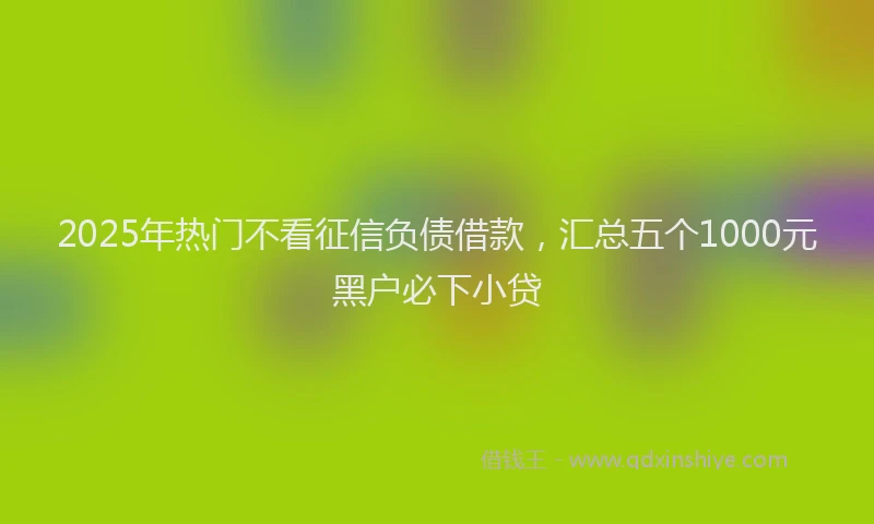 2025年热门不看征信负债借款，汇总五个1000元黑户必下小贷