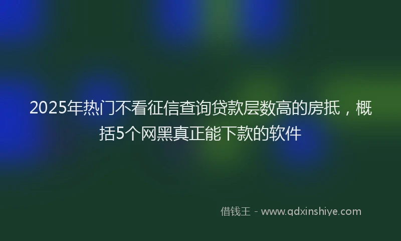 2025年热门不看征信查询贷款层数高的房抵，概括5个网黑真正能下款的软件