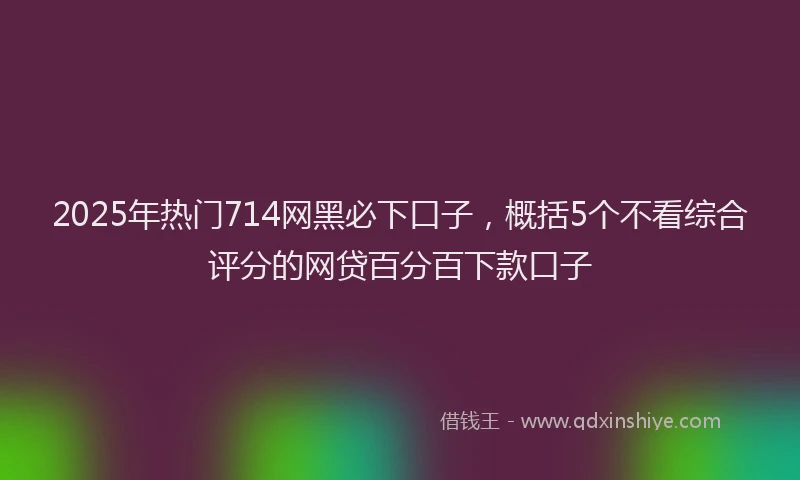 2025年热门714网黑必下口子，概括5个不看综合评分的网贷百分百下款口子