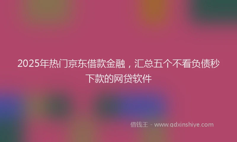 2025年热门京东借款金融，汇总五个不看负债秒下款的网贷软件
