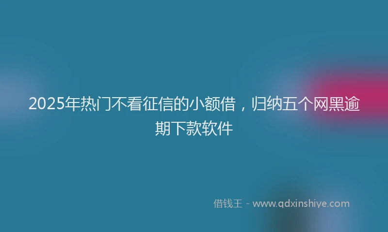 2025年热门不看征信的小额借，归纳五个网黑逾期下款软件