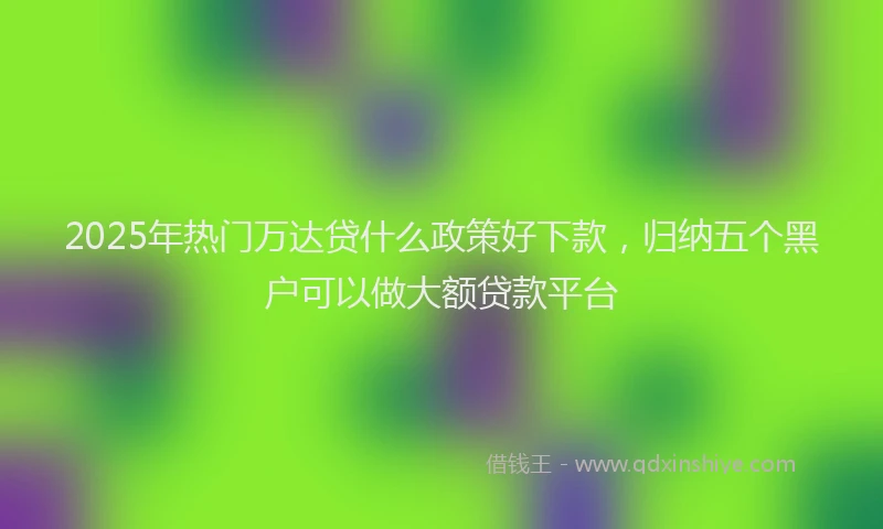 2025年热门万达贷什么政策好下款，归纳五个黑户可以做大额贷款平台