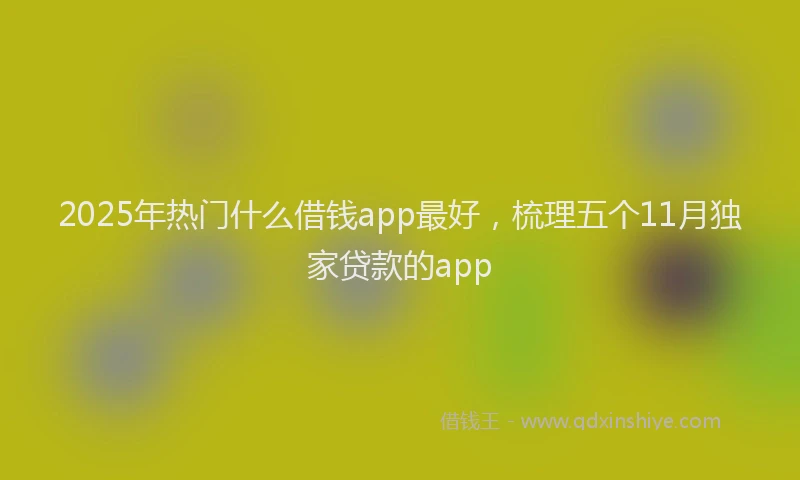2025年热门什么借钱app最好，梳理五个11月独家贷款的app