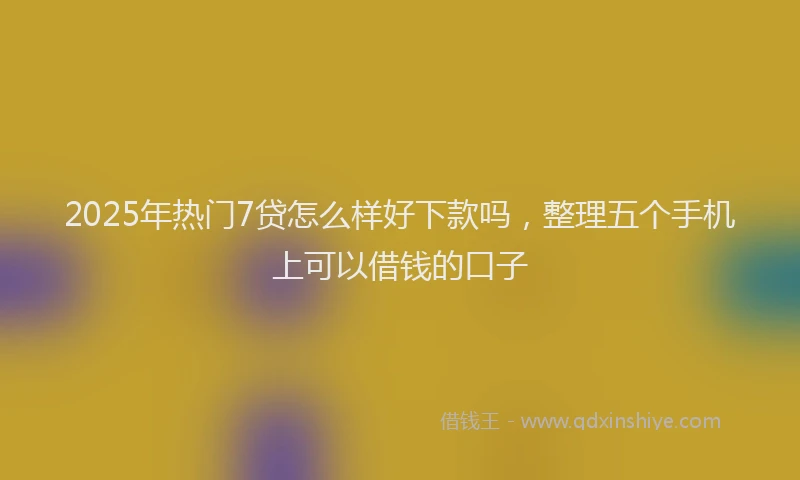 2025年热门7贷怎么样好下款吗，整理五个手机上可以借钱的口子