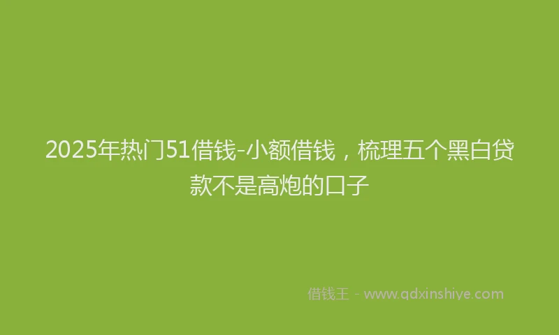 2025年热门51借钱-小额借钱，梳理五个黑白贷款不是高炮的口子