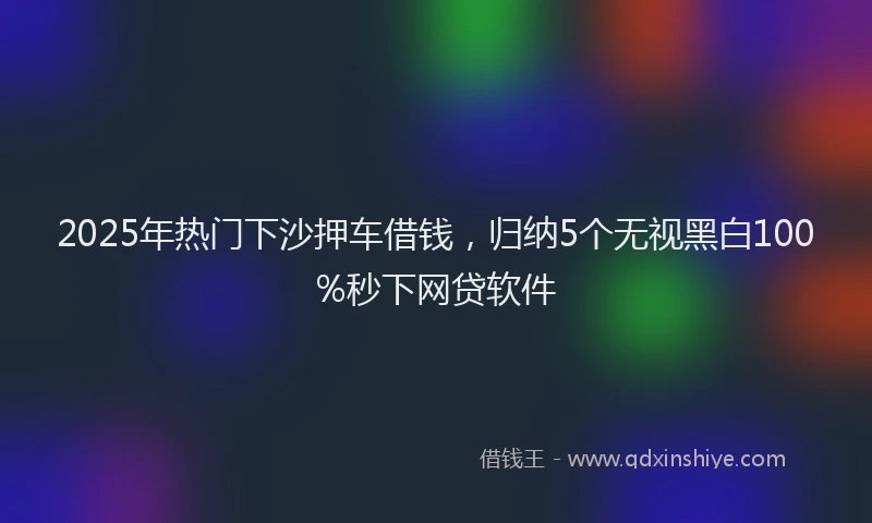 2025年热门下沙押车借钱，归纳5个无视黑白100%秒下网贷软件