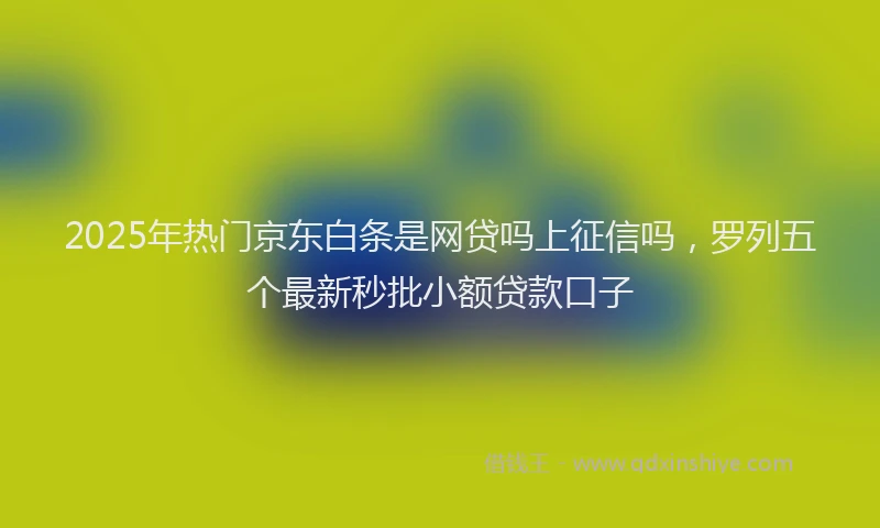 2025年热门京东白条是网贷吗上征信吗，罗列五个最新秒批小额贷款口子