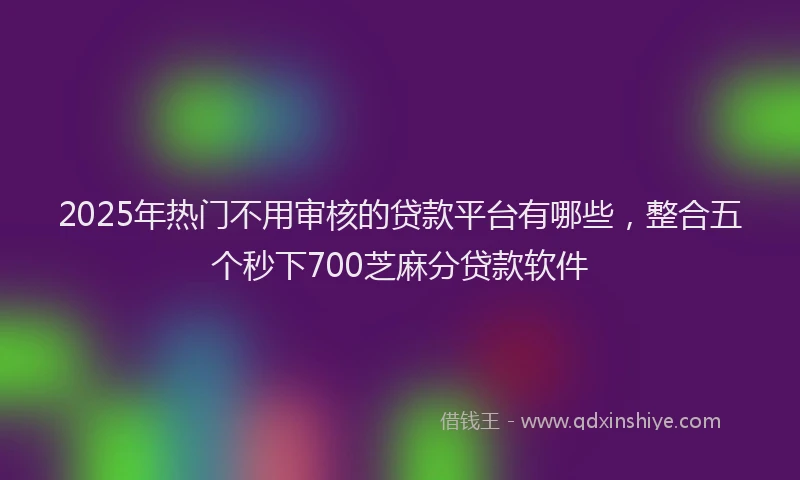 2025年热门不用审核的贷款平台有哪些，整合五个秒下700芝麻分贷款软件