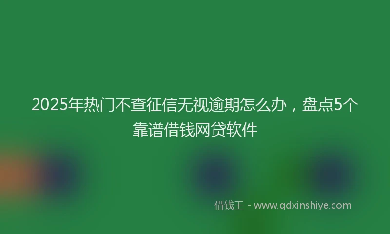 2025年热门不查征信无视逾期怎么办，盘点5个靠谱借钱网贷软件