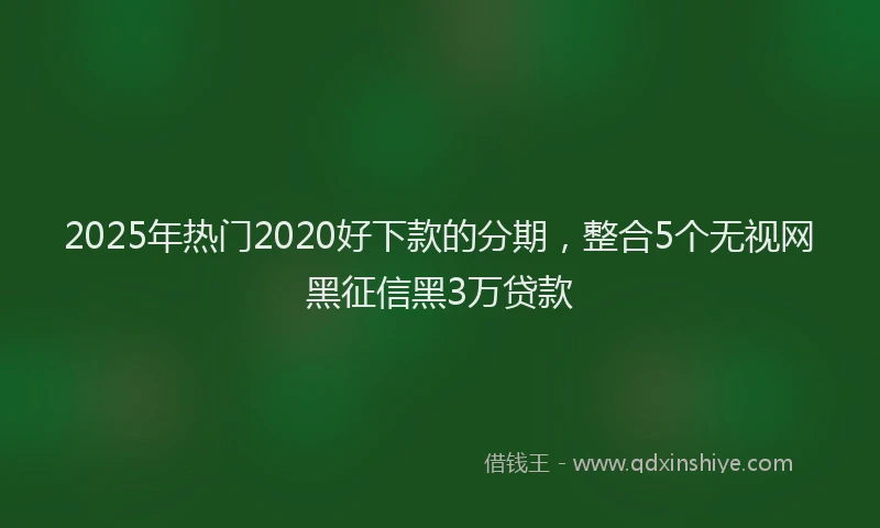 2025年热门2020好下款的分期，整合5个无视网黑征信黑3万贷款