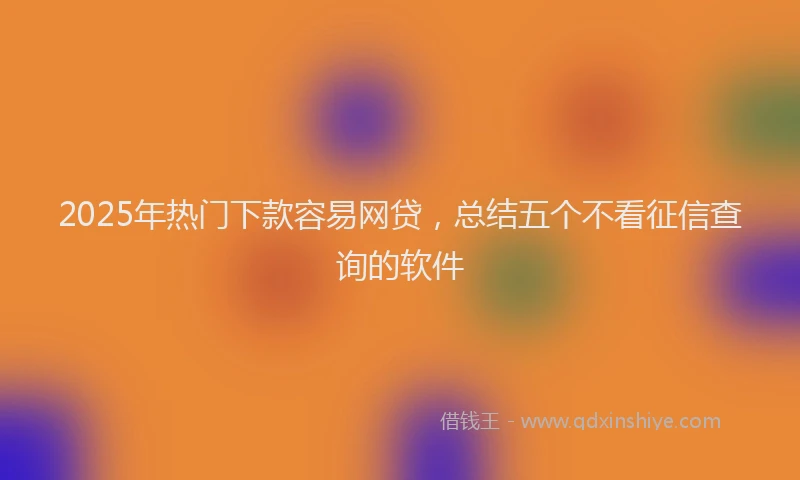 2025年热门下款容易网贷，总结五个不看征信查询的软件