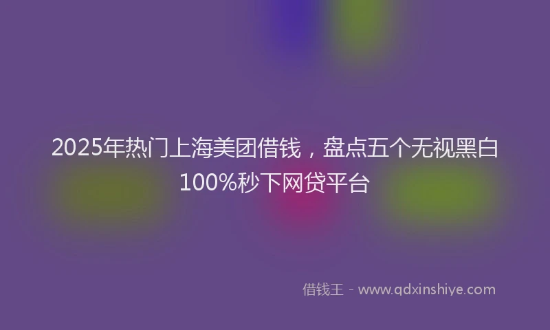 2025年热门上海美团借钱，盘点五个无视黑白100%秒下网贷平台