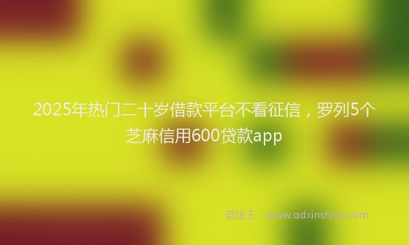 2025年热门二十岁借款平台不看征信，罗列5个芝麻信用600贷款app