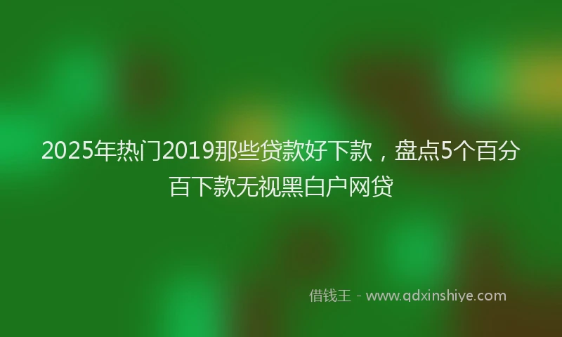 2025年热门2019那些贷款好下款，盘点5个百分百下款无视黑白户网贷