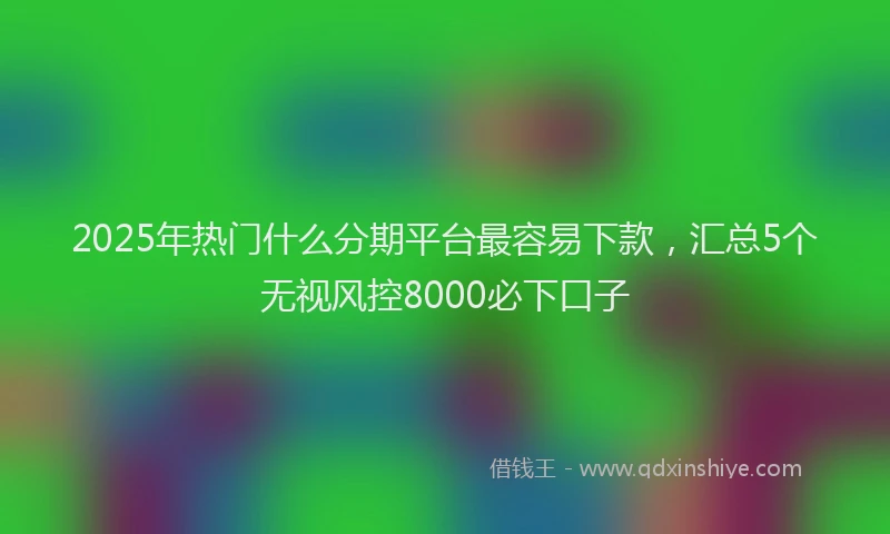 2025年热门什么分期平台最容易下款，汇总5个无视风控8000必下口子