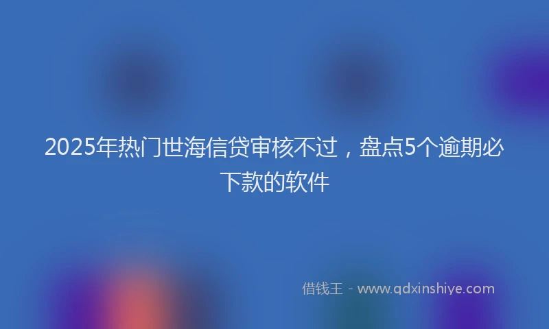 2025年热门世海信贷审核不过，盘点5个逾期必下款的软件
