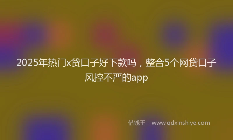 2025年热门x贷口子好下款吗，整合5个网贷口子风控不严的app