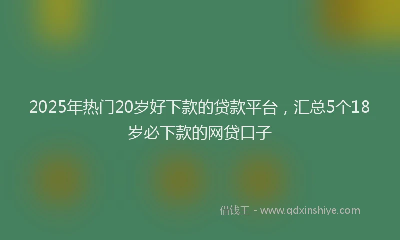2025年热门20岁好下款的贷款平台，汇总5个18岁必下款的网贷口子