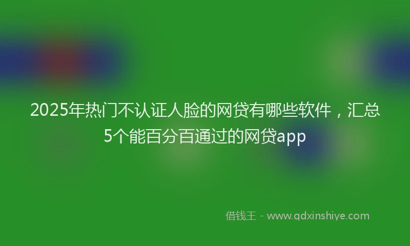 2025年热门不认证人脸的网贷有哪些软件，汇总5个能百分百通过的网贷app