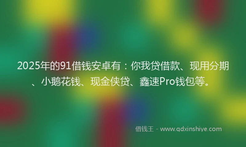 2025年的91借钱安卓有：你我贷借款、现用分期、小鹅花钱、现金侠贷、鑫速Pro钱包等。