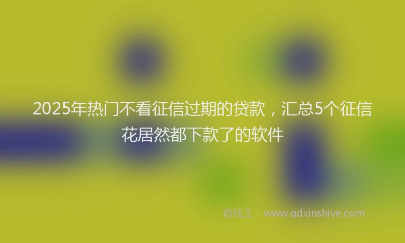 2025年热门不看征信过期的贷款，汇总5个征信花居然都下款了的软件