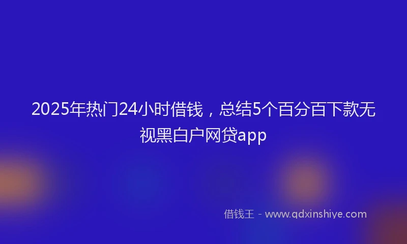 2025年热门24小时借钱，总结5个百分百下款无视黑白户网贷app